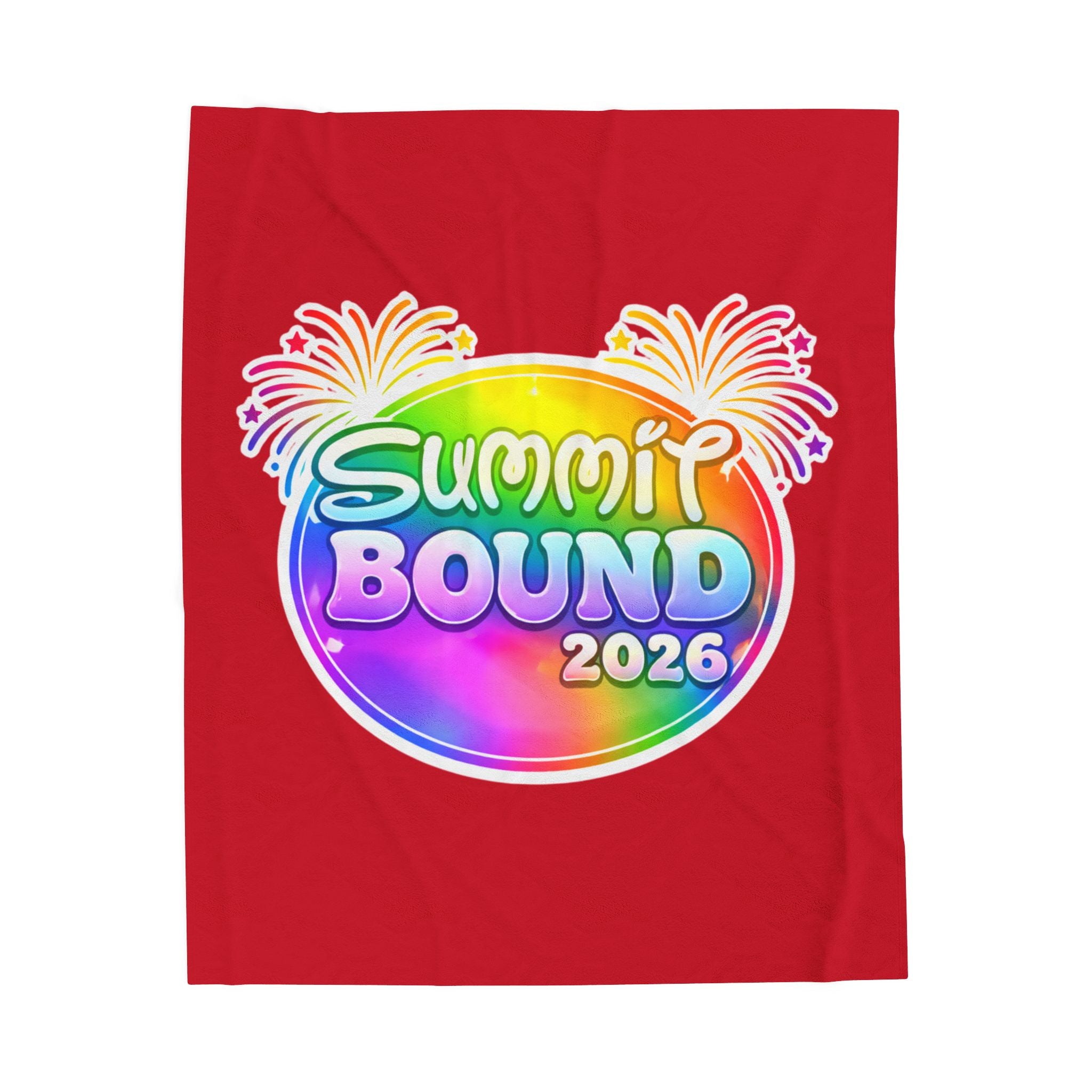 Velveteen Plush Blanket — Summit Bound 2026 Rainbow Fireworks Plush Throw