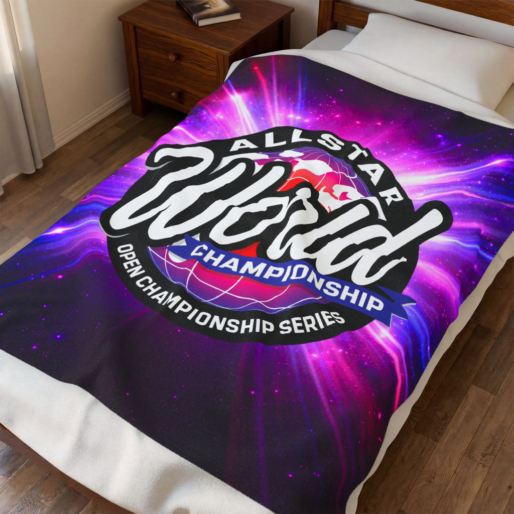 Allstar World Championship Velveteen Plush Blanket — Sports Team Keepsake