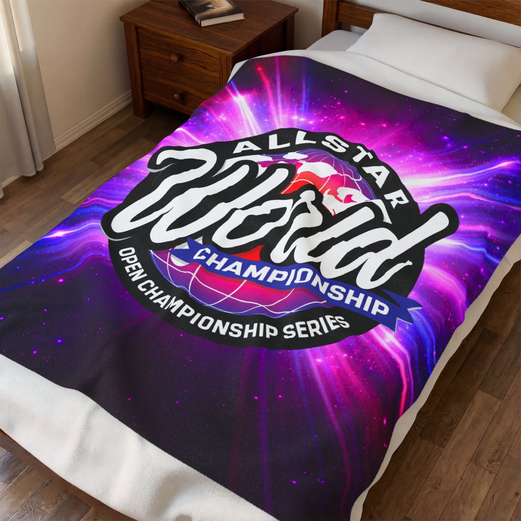 Allstar World Championship Velveteen Plush Blanket — Sports Team Keepsake