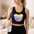 Summer Bound 2026 Sports Bra – Tie-Dye Rainbow Festival Activewear